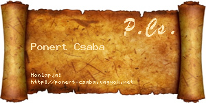 Ponert Csaba névjegykártya